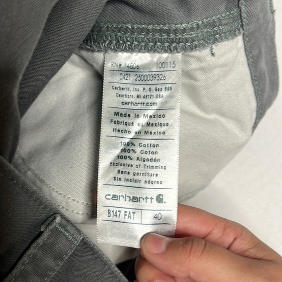 Carhartt Men's Canvas Work Shorts Gray 40Waist - Picture 3 of 5